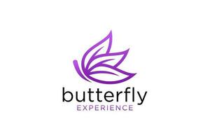 logotipo da borboleta. design de logotipo de linha de luxo. logotipo de símbolo de borboleta premium universal. vetor
