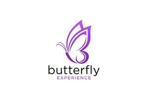 logotipo da borboleta. design de logotipo de linha de luxo. logotipo de símbolo de borboleta premium universal. vetor