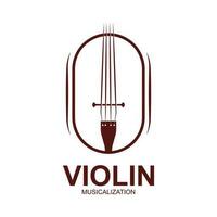 violino viola violino violoncelo graves contrabaixo música instrumento silhueta logotipo Projeto inspiração vetor