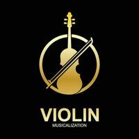 violino viola violino violoncelo graves contrabaixo música instrumento silhueta logotipo Projeto inspiração vetor