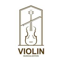 violino viola violino violoncelo graves contrabaixo música instrumento silhueta logotipo Projeto inspiração vetor