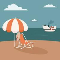 ilustração de praia de verão vetor