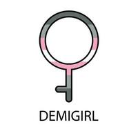 gênero símbolo do semigirl dentro orgulho cores vetor