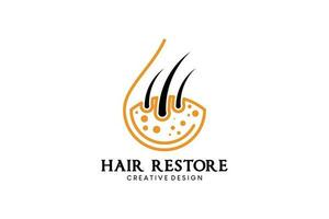 cabelo crescimento logotipo Projeto com criativo gotejamento conceito vetor