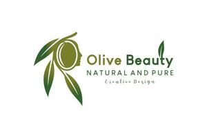 mulher beleza Oliva óleo logotipo Projeto com criativo conceito vetor