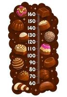 crianças altura gráfico com nozes doce chocolate doces vetor