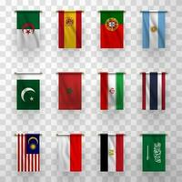 realista bandeiras ícones, nacional países simbólico vetor