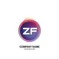 zf inicial logotipo com colorida círculo modelo vetor