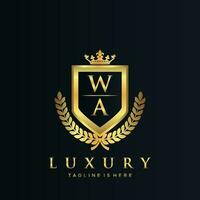 wa carta inicial com real luxo logotipo modelo vetor