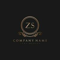 zs carta inicial com real luxo logotipo modelo vetor