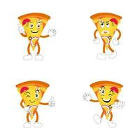 engraçado feliz pizza mostrar Paz gesto logotipo. vetor rabisco linha desenho animado kawaii personagem ilustração ícone. pizza citar logotipo conceito. velozes Comida vetor desenho animado ilustração, quadrinho personagens