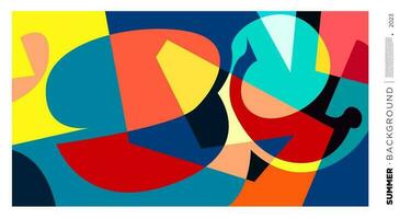 vetor abstrato colorida dinâmico geométrico padronizar fundo ilustração para verão 2023