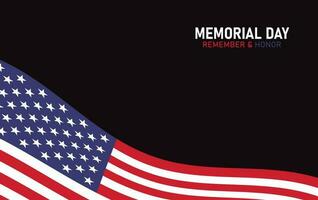 memorial dia fundo com bandeira do a Unidos estados. vetor ilustração