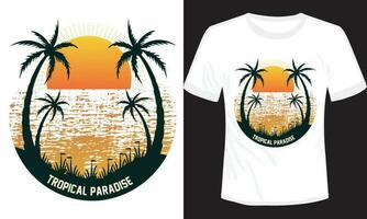 tópico paraíso camiseta Projeto vetor ilustração