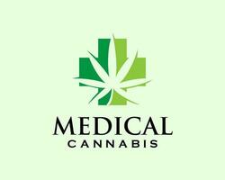 médico cannabis logotipo Projeto para médico cannabis clínica vetor