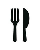 garfo e faca, comer, restaurante, Comida ícone isolado em branco fundo vetor