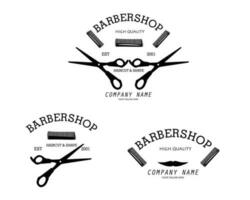 barbearia logotipo Projeto coleção conjunto vetor