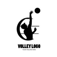 voleibol logotipo vetor silhueta Projeto