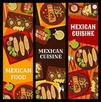 mexicano Comida refeições e bebidas faixas vetor