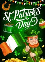 st patricks dia feriado irlandês com Irlanda bandeira vetor