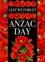 anzac dia. vetor vermelho papoula flores