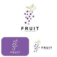 uva logotipo, Fazenda fruta vetor, fresco roxa fruta projeto, uva produtos ícone, fruta fazer compras vetor