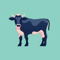 a vaca vai moo. vetor ilustração do uma mooing vaca dentro simples crianças estilo.