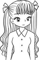 Princesa desenho animado rabisco kawaii animê coloração página fofa ilustração desenhando grampo arte personagem chibi mangá quadrinho vetor