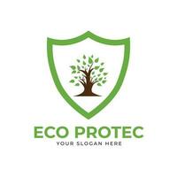 eco proteger logotipo Projeto vetor modelo