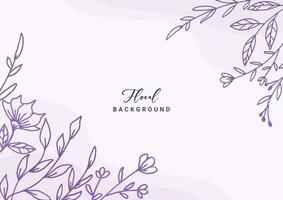 lindo roxa floral fundo com mão desenhado folhas e flor fronteira em pastel plano cor para Casamento convite ou noivado ou cumprimento cartão vetor