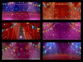 circo e teatro etapa interior com cortinas vetor