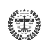 notário escritório ícone, notarial serviço vetor emblema