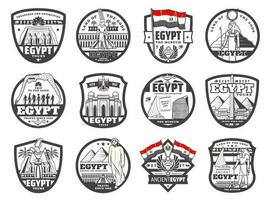 antigo Egito cultura Cairo marcos viagem ícones vetor