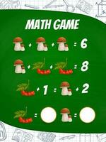 cogumelos e rowanberry matemática jogos planilha vetor