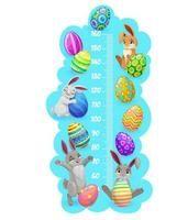 desenho animado coelhos e ovos crianças altura gráfico vetor