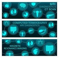 mri diagnóstico e ct Varredura médico faixas vetor