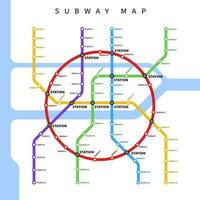 metro ou metrô subterrâneo transporte cidade mapa vetor