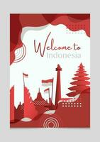 bem-vinda para Indonésia vetor folheto