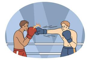 boxeadores luta competir às quadrado anel vetor