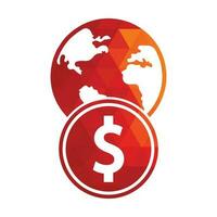 mundo dinheiro logotipo Projeto vetor. dinheiro logotipo Projeto modelo, ícone símbolo. vetor