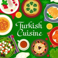 turco cozinha cardápio cobrir, Peru Comida pratos vetor