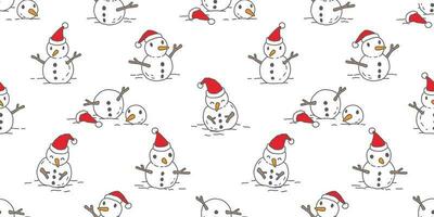boneco de neve desatado padronizar vetor Natal santa claus isolado desenho animado telha fundo papel de parede
