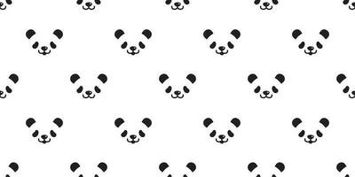 Urso panda desatado padronizar vetor polar Urso Urso de pelúcia desenho animado cachecol isolado telha fundo repetir papel de parede rabisco ilustração