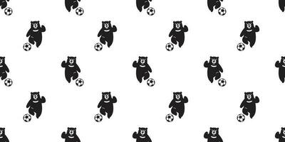 Urso futebol desatado padronizar vetor polar Urso futebol fundo papel de parede cachecol isolado ilustração personagem desenho animado