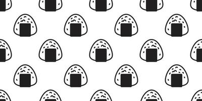 onigiri desatado padronizar vetor Sushi japonês Comida telha fundo cachecol isolado ilustração desenho animado repetir papel de parede