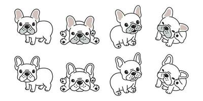 cachorro vetor francês buldogue logotipo ícone desenho animado personagem ilustração símbolo branco