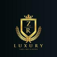 zr carta inicial com real luxo logotipo modelo vetor