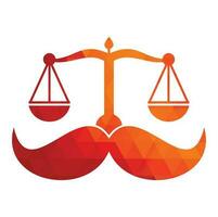 conceito de design de logotipo de vetor de lei forte. design de vetor de ícone de escala e bigode.