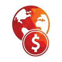 mundo dinheiro logotipo Projeto vetor. dinheiro logotipo Projeto modelo, ícone símbolo. vetor
