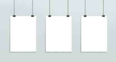 suspensão branco papel cartazes brincar, vetor quadros